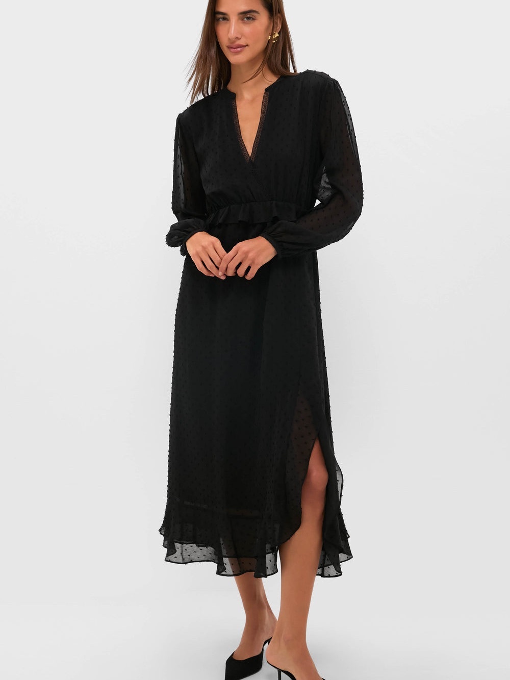 TUCKERNUCK POMANDER PLACE Black Textured Dot Selwyn Dress Size XXL NWT